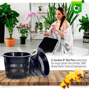 8 inch wide plant pot 8 inch Net Pots Heavy Duty Round Cups Wide Rim Design – Cz Garden
