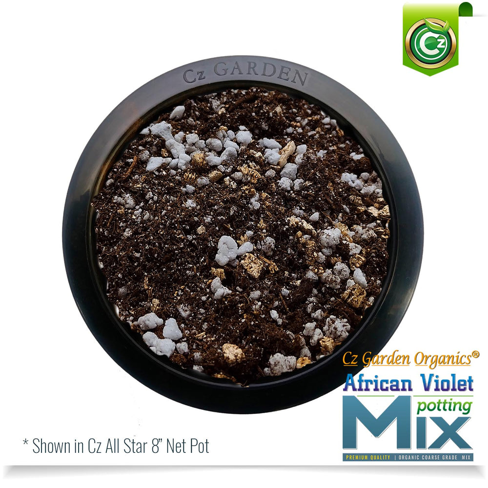 
                  
                    Organic African Violet Potting Mix Premium Grade Ingredients - Coco Peat Humus • Perlite • Vermiculite • Horticultural Charcoal to Filter Toxins and Improve Plant Growth - Cz Garden Organics
                  
                