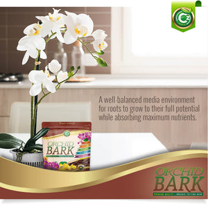 Organic Fir Bark For Orchids - Medium Size 3L Bag, Improves Drainage & Aeration
