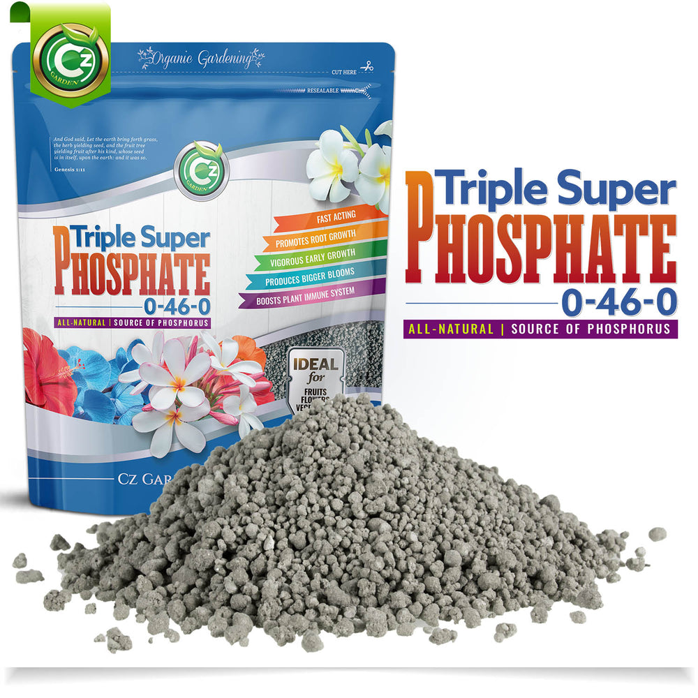 Triple Super Phosphate 0-46-0 Fertilizer - Bloom Booster - Pure Phosphorus Plant Food for Indoor/Outdoor Plants - Fruits, Vegetables, Holistic Herbs, Trees