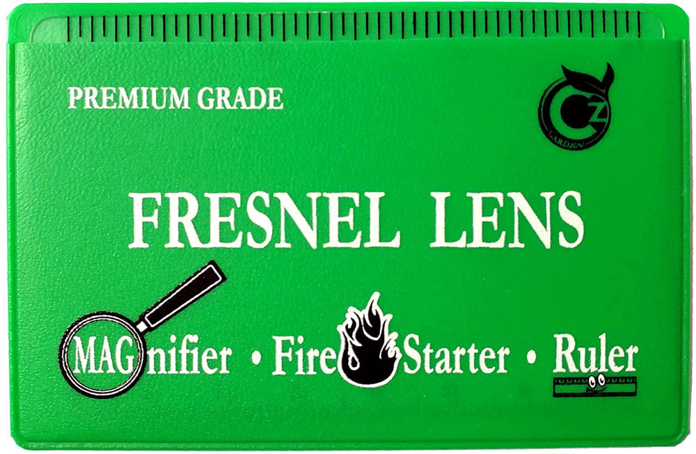 
                  
                    Fresnel Lens 4X Magnifier Pocket Wallet Credit Card Size • Ruler, Magnifier, Solar Fire - Unbreakable Plastic (10 Pack - Green)
                  
                