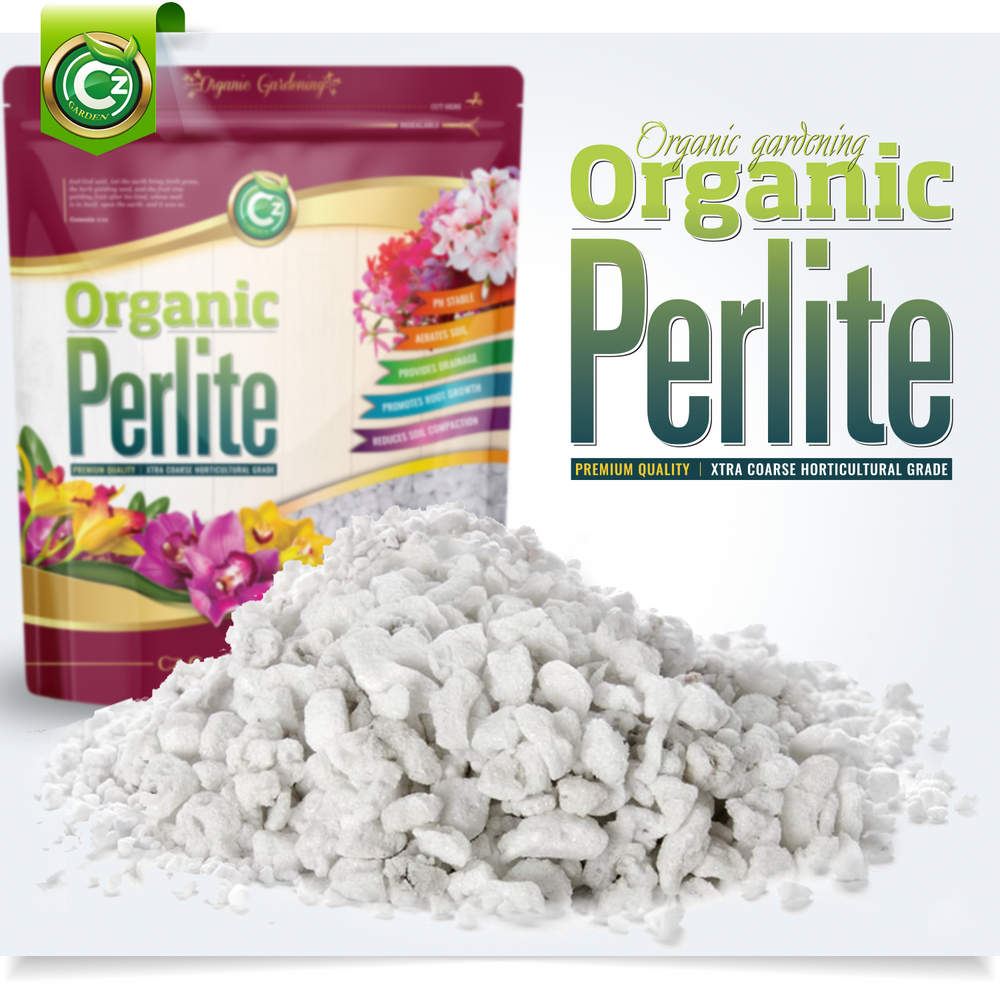 Organic Perlite for Indoor/Outdoor Plants - Horticultural Soil Amendment Additive Conditioner - Grow Media for Succulents • Orchids • Hydroponics