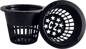 2 Inch Net Pots Cups Heavy Duty Round Wide Rim Design - BLACK