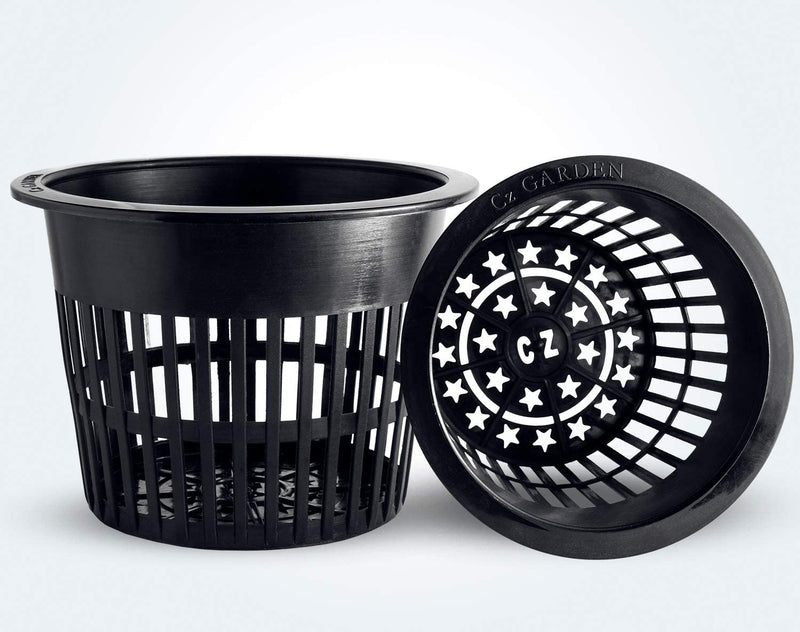 6 inch Net Black Pots Heavy Duty Round Cups Wide Rim Design
