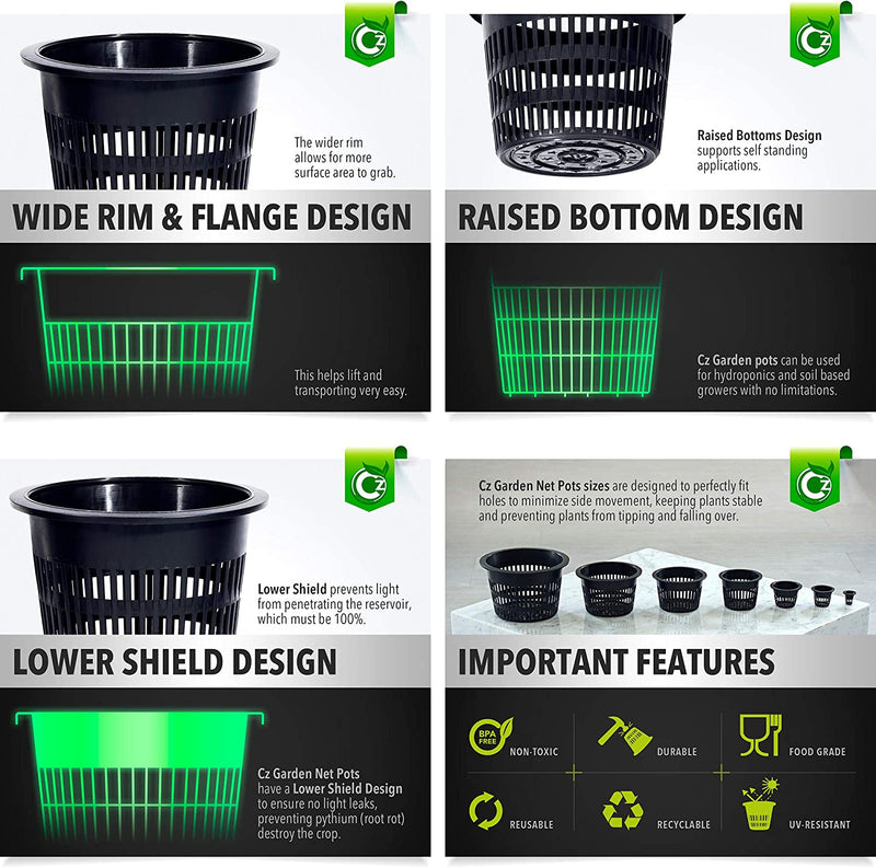 8 inch Net Pots Heavy Duty Round Cups Wide Rim Design - Image 5