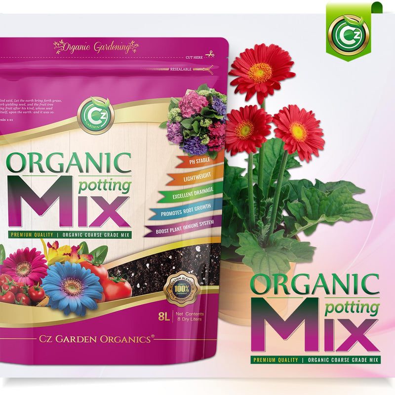 Organic Planting and Potting Soil Mix 8 Liters. Special Formula for Holistic Herbs and Spices, Fruit, Vegetables, Flowers, and Plants!