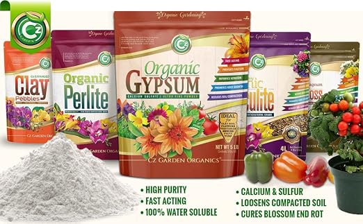 Organic Gypsum Powder 5LB - Made in USA - OMRI Listed - Calcium Sulfate Dihydrate - Garden Soil Amendment Fertilizer for Lawns, Plants, Mushroom Cultivation. Calcium & Sulfur. Cures Blossom End Rot - Image 8