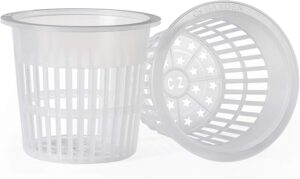 4 inch Orchid Pots | Heavy Duty Net Pots Round Cups - Wide Rim Design • Hydroponics Slotted Mesh (Cz All Star Net Pots – 10 Clear)