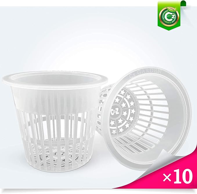 4 inch Orchid Pots | Heavy Duty Net Pots Round Cups - Wide Rim Design • Hydroponics Slotted Mesh (Cz All Star Net Pots – 10 Clear) - Image 3