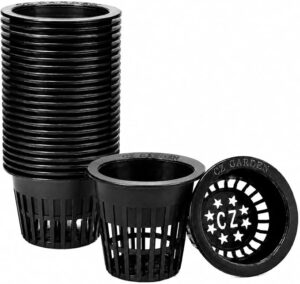 Cz Garden 3 Inch Net Pots, 25 Pack Heavy Duty Hydroponic Net Cups with Wide Rim, Slotted Mesh for Orchids, DWC, Kratky & Wide Mouth Mason Jars