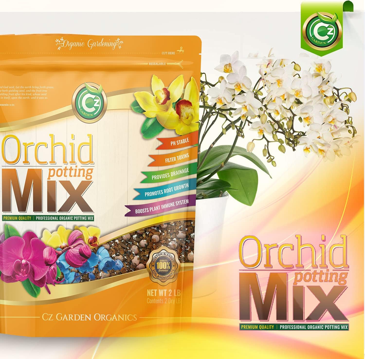 Orchid Potting Mix - Made in USA - Premium Grade Recipe for Proper Root Development - Phalaenopsis, Cattleyas, Dendrobiums, Oncidiums and More! Fir Bark, Charcoal, Coconut Husk, Clay Pebbles - Image 3