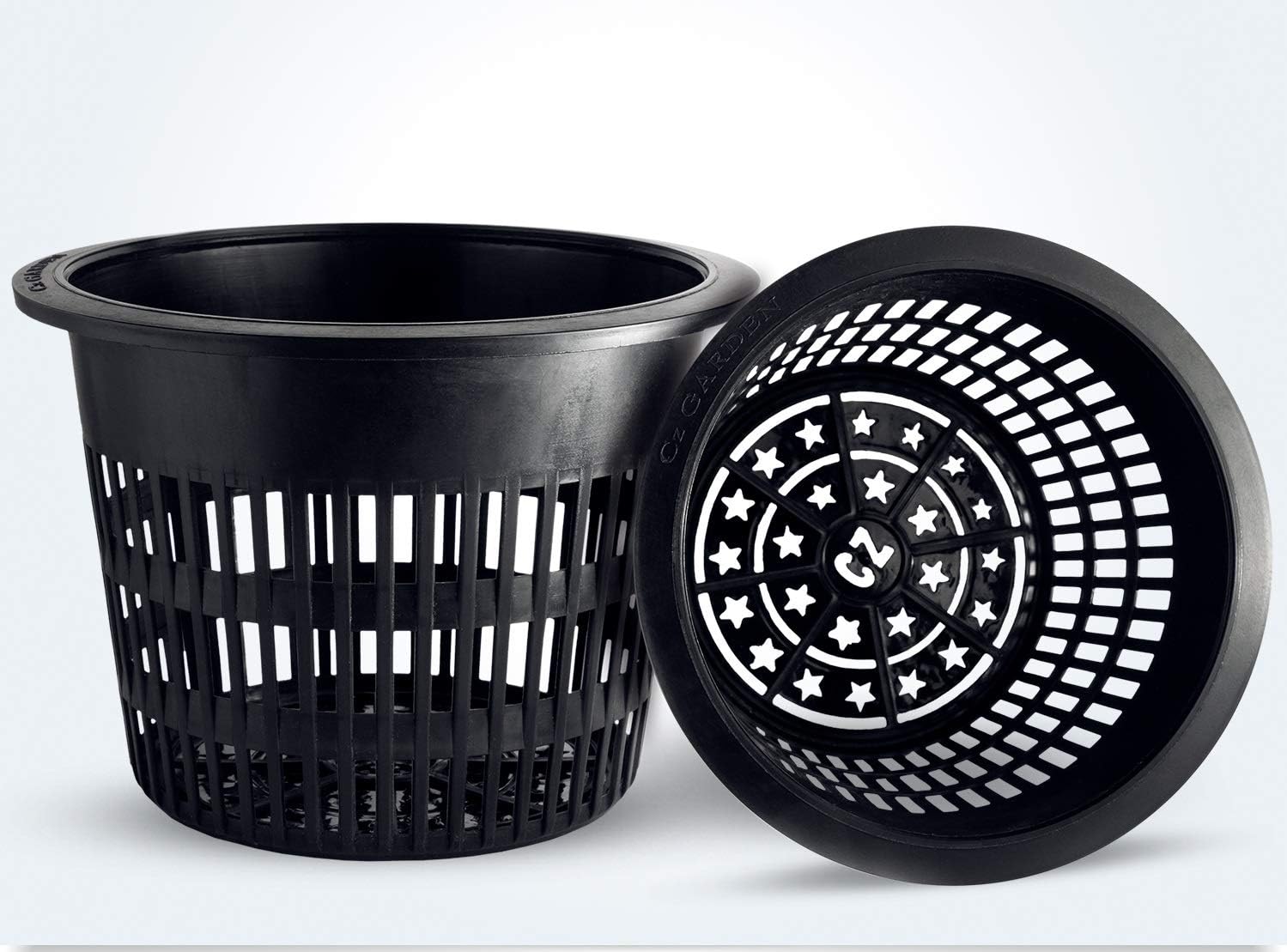 8 inch Net Pots Heavy Duty Round Cups Wide Rim Design - Orchids • Aquaponics • Aquaculture • Hydroponics Slotted Mesh (Cz Garden All Star 5 Pack Black) - Image 2
