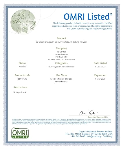 Organic Gypsum Powder 5LB - Made in USA - OMRI Listed - Calcium Sulfate Dihydrate - Garden Soil Amendment Fertilizer for Lawns, Plants, Mushroom Cultivation. Calcium & Sulfur. Cures Blossom End Rot - Image 5
