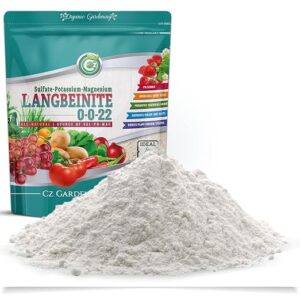 Organic Langbeinite 0-0-22 Sul-Po-Mag - Made in USA - OMRI Listed - Soil Amendment for Indoor/Outdoor Plants & Flower Gardens. Water Soluble Potassium/Magnesium/Sulfur. 3LB Low Chlorine Fertilizer