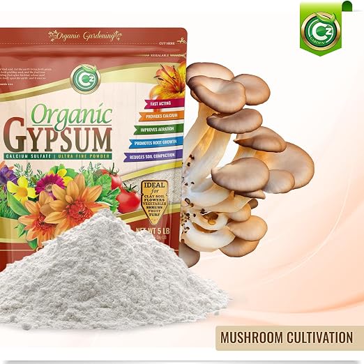Organic Gypsum Powder 5LB - Made in USA - OMRI Listed - Calcium Sulfate Dihydrate - Garden Soil Amendment Fertilizer for Lawns, Plants, Mushroom Cultivation. Calcium & Sulfur. Cures Blossom End Rot - Image 7