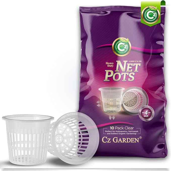 4 inch Orchid Pots | Heavy Duty Net Pots Round Cups - Wide Rim Design • Hydroponics Slotted Mesh (Cz All Star Net Pots – 10 Clear) - Image 2