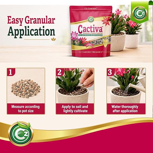 Cactiva™ Christmas Cactus Fertilizer - Made in USA - 2% Iron Bloom Nutrition for Schlumbergera, Thanksgiving, Easter & Orchid Cactus - Image 5
