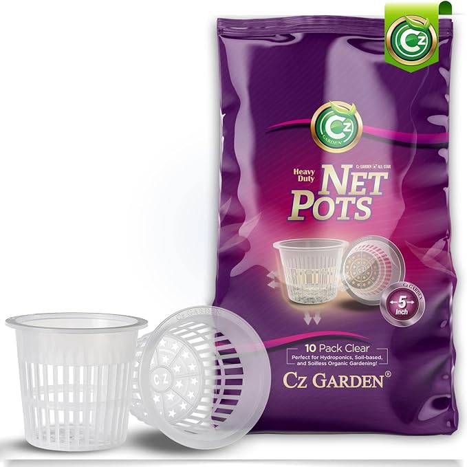 5 inch Clear Orchid Net Pots Heavy Duty Round Cups Wide Rim Design • Aquaponics • Aquaculture • Hydroponics Slotted Mesh (Cz All Star 10 Clear Pots) - Image 3