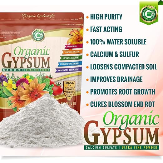 Organic Gypsum Powder 5LB - Made in USA - OMRI Listed - Calcium Sulfate Dihydrate - Garden Soil Amendment Fertilizer for Lawns, Plants, Mushroom Cultivation. Calcium & Sulfur. Cures Blossom End Rot - Image 9