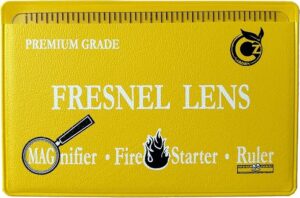 Fresnel Lens 4X Magnifier Pocket Wallet Credit Card Size • Ruler - Unbreakable Plastic for Home Office Classroom & Outdoor EDC Survival Kit Bushcraft (10 pack Ruler/Magnifier - Yellow)