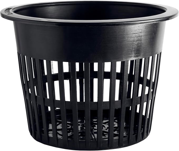 5 inch Net Pots Heavy Duty Round Cups Wide Rim Design - Orchids • Aquaponics • Aquaculture • Hydroponics Slotted Mesh (Cz All Star 10 Black Pots)