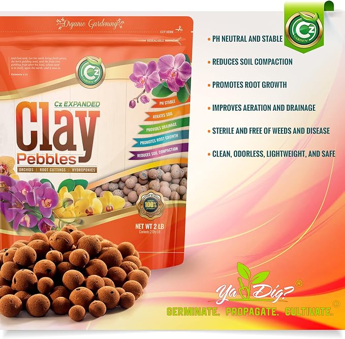 Expanded Clay Pebbles Grow Media for Orchids, NFT DWC Hydroponics, Aquaponics, Aquaculture LECA Plant Garden Soil Conditioner Amendment Ceramsite Aggregate (4 LB Cz Expanded Clay Pellets) - Image 9