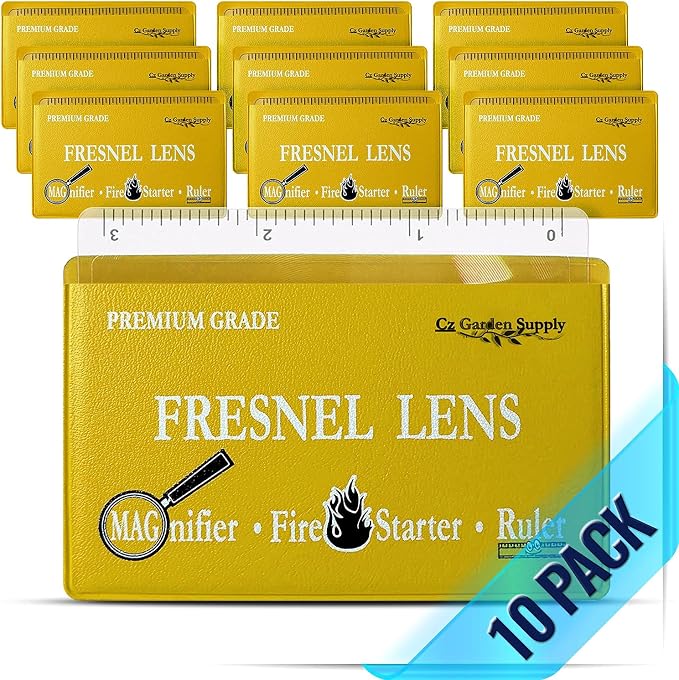 Fresnel Lens 4X Magnifier Pocket Wallet Credit Card Size • Ruler - Unbreakable Plastic for Home Office Classroom & Outdoor EDC Survival Kit Bushcraft (10 pack Ruler/Magnifier - Yellow) - Image 3