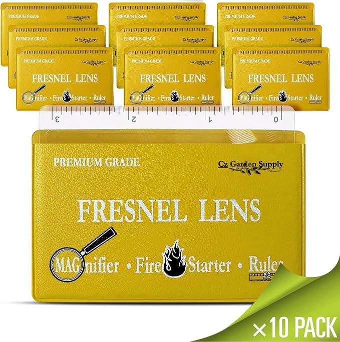 Fresnel Lens 4X Magnifier Pocket Wallet Credit Card Size • Ruler - Unbreakable Plastic for Home Office Classroom & Outdoor EDC Survival Kit Bushcraft (10 pack Ruler/Magnifier - Yellow) - Image 4