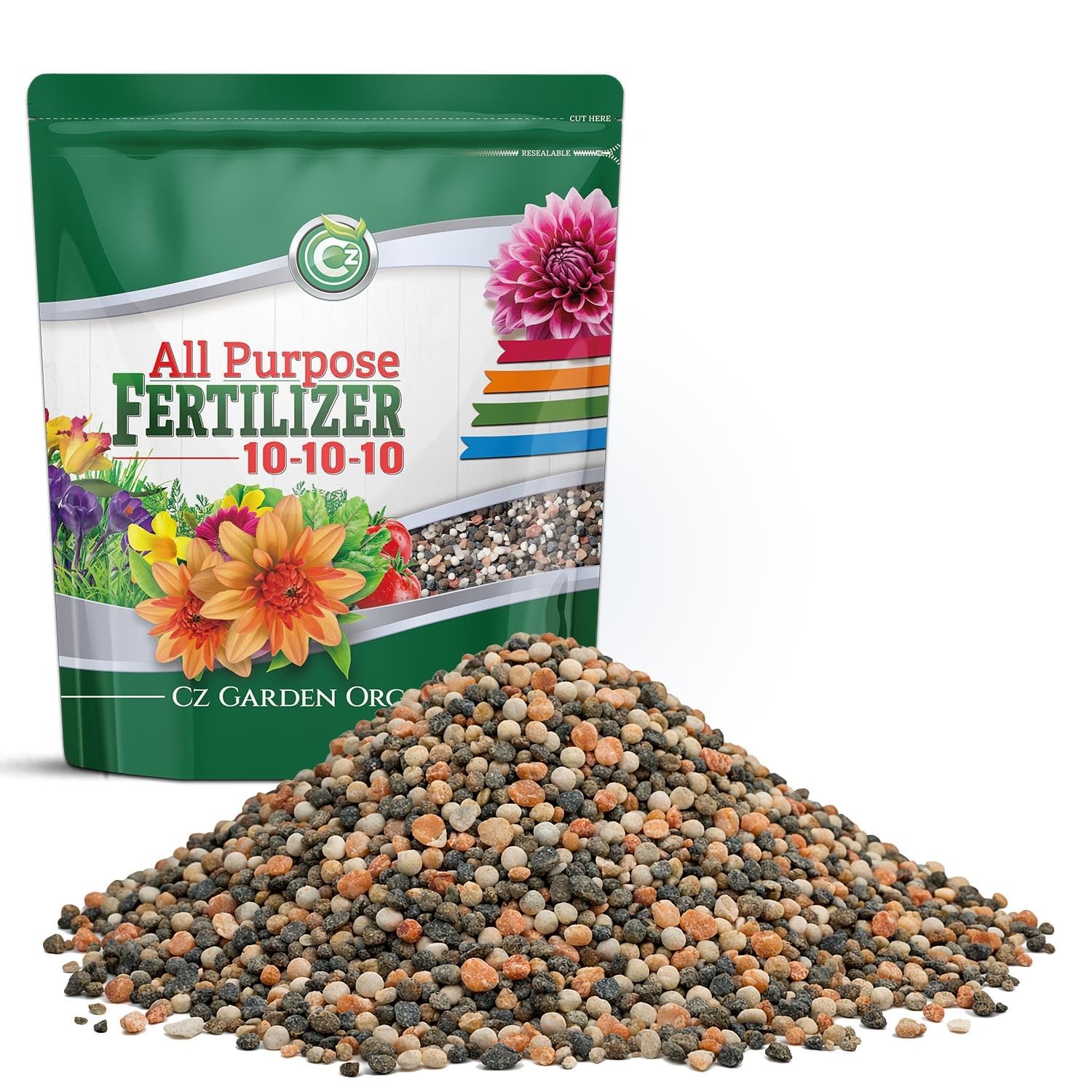 10-10-10 All Purpose Fertilizer - Made in USA - Micronutrients Plant Food for Indoor/Outdoor Plants, Flower Gardens, Fruit & Vegetable Gardens, Trees & Lawns! (All Purpose Fertilizer 8LB)
