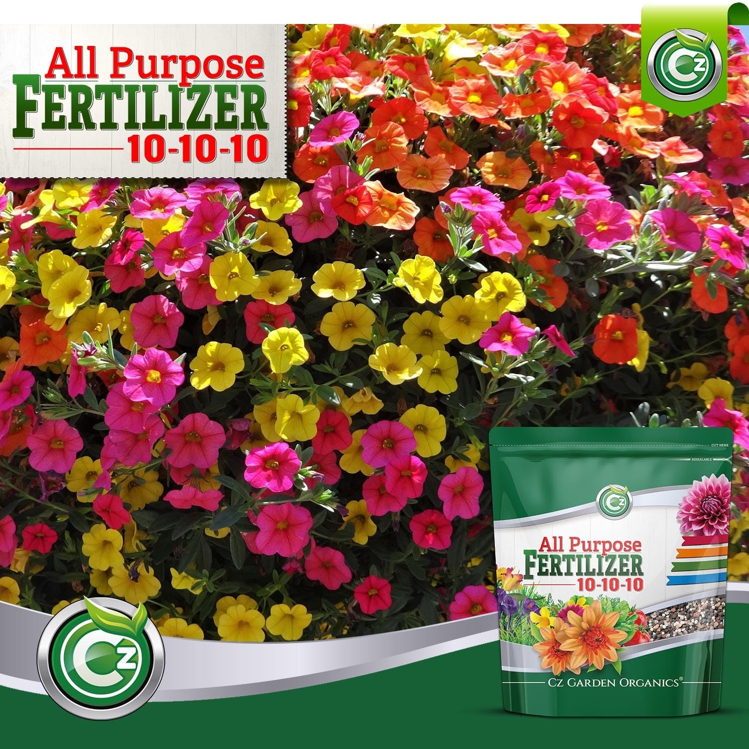 10-10-10 All Purpose Fertilizer - Made in USA - Micronutrients Plant Food for Indoor/Outdoor Plants, Flower Gardens, Fruit & Vegetable Gardens, Trees & Lawns! (All Purpose Fertilizer 8LB) - Image 4