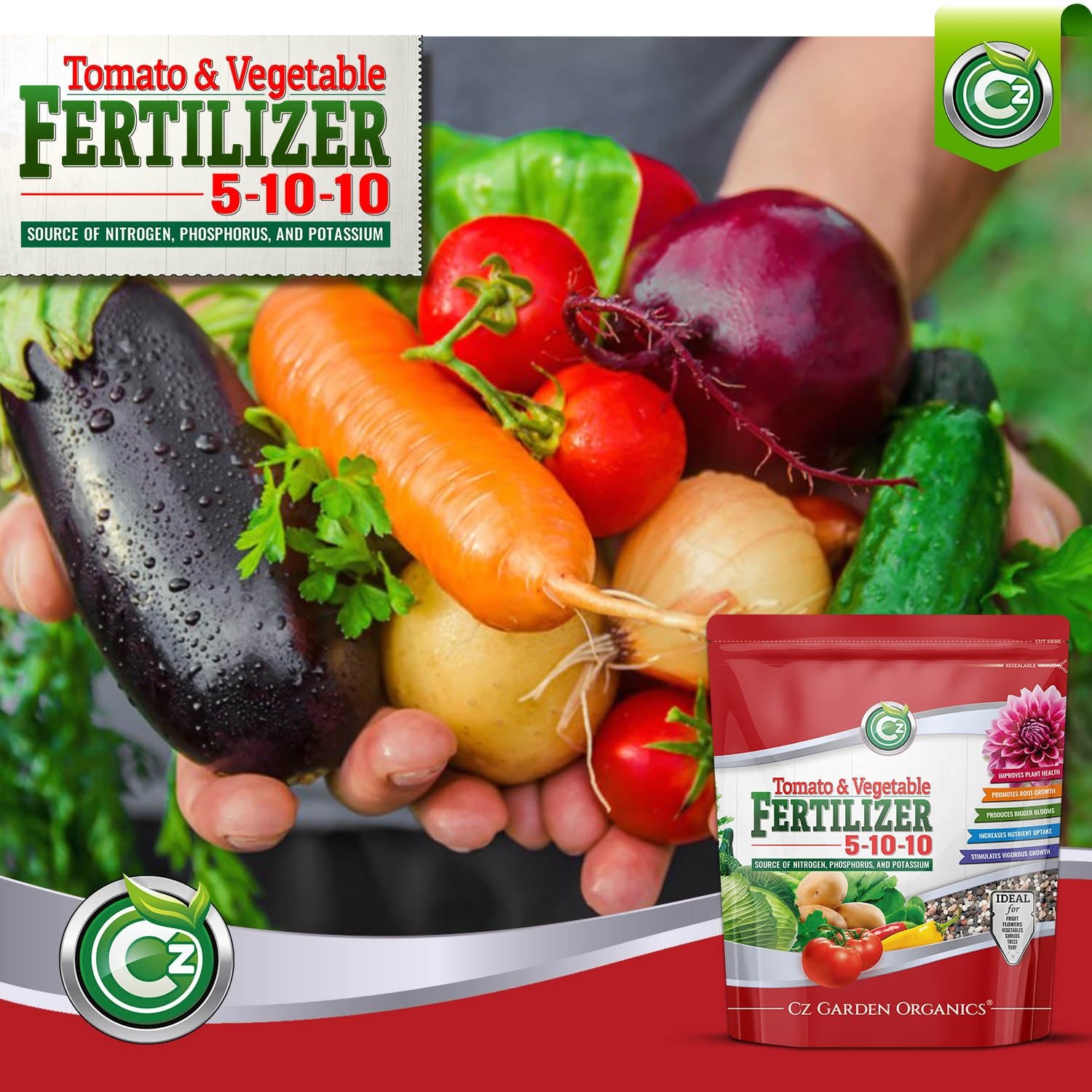 5-10-10 Tomato & Vegetable Fertilizer - Made in USA - 2% Iron + Micronutrients Plant Food for Flower Gardens - Image 7