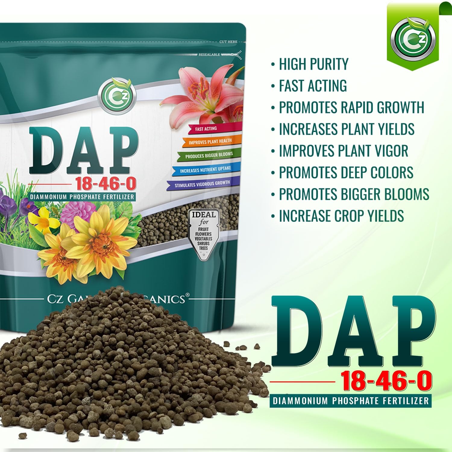 18-46-0 DAP Fertilizer - Made in USA - Nitrogen and Phosphorus Plant Food for Indoor/Outdoor Plants & Flower Gardens - Promotes Vigorous Growth and Big Blooms! - Image 7