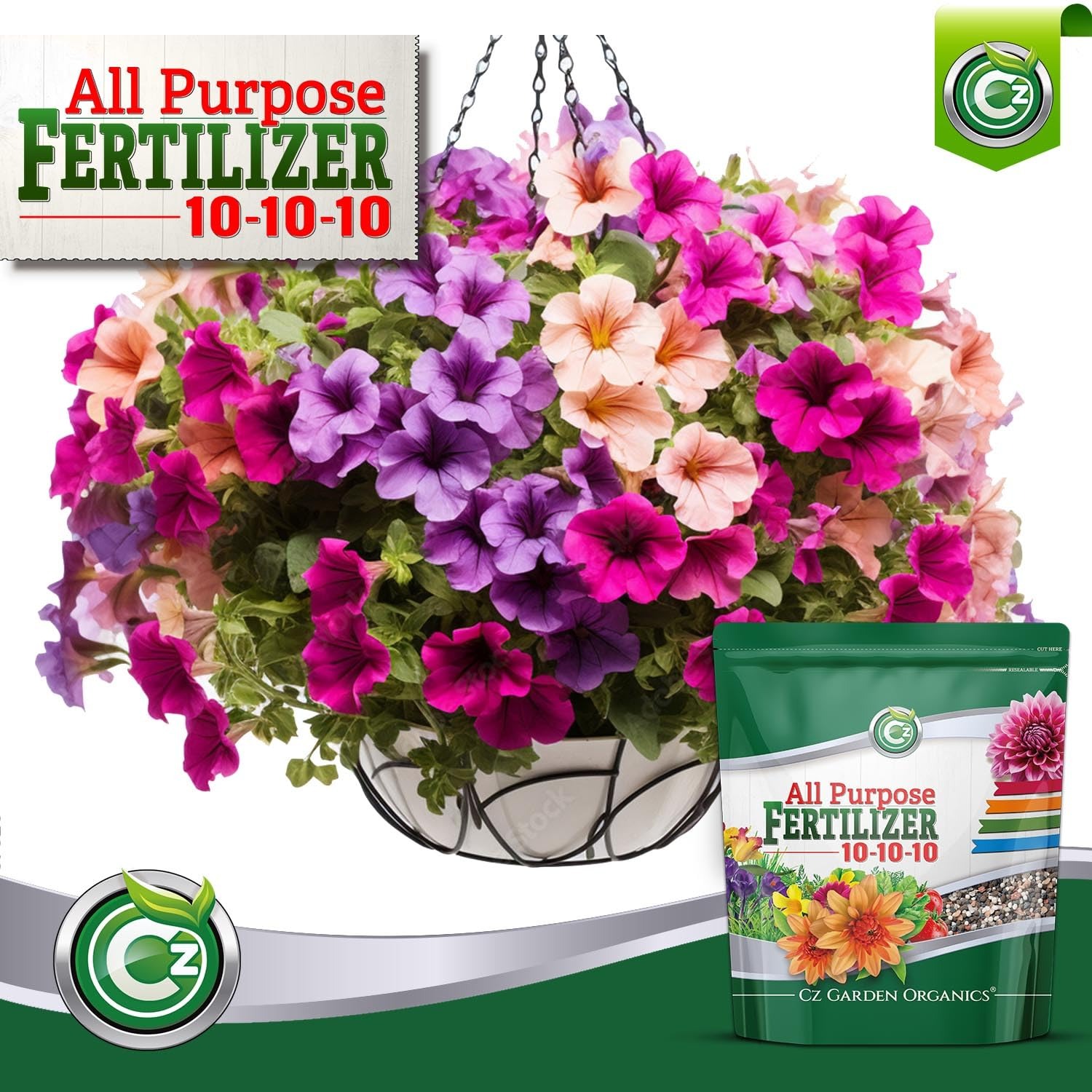 10-10-10 All Purpose Fertilizer - Made in USA - Micronutrients Plant Food for Indoor/Outdoor Plants, Flower Gardens, Fruit & Vegetable Gardens, Trees & Lawns! (All Purpose Fertilizer 8LB) - Image 3